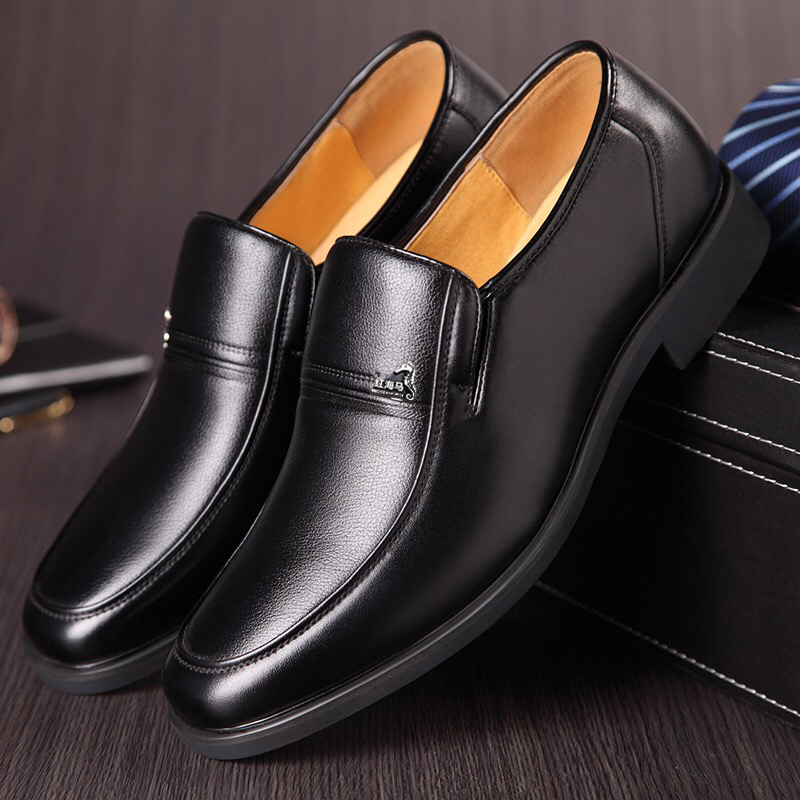Leather shoes men's black autumn soft bottom British inner heightening men's leather casual business formal shoes breathable men's shoes