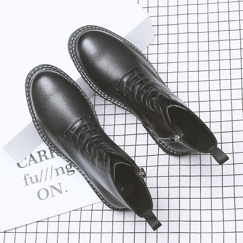 British Wind Martin Boots Men New Hundred and Winter Handle Shoes Men Thick Base in the Wind Gang Sex Boots