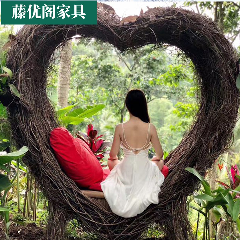 Outdoor Wind Scenic Area Bird Nest swing Wedding Dress Shooting Props Creative Lying Bed Net Red Bali Folk Hangbasket Bird Nest