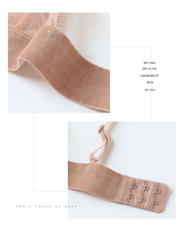 Pháp lông mi bên nhung siêu mỏng bralette tam giác cup bra đặt không có vòng thép mà không có áo ngực xốp quần lót nữ triumph