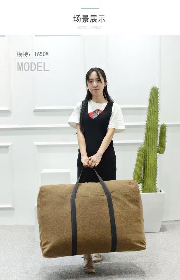 Túi vải quá khổ xách tay lớn túi di chuyển túi hành lý túi du lịch nam và nữ bao bì lớn chăn lưu trữ túi dung lượng túi du lịch kéo