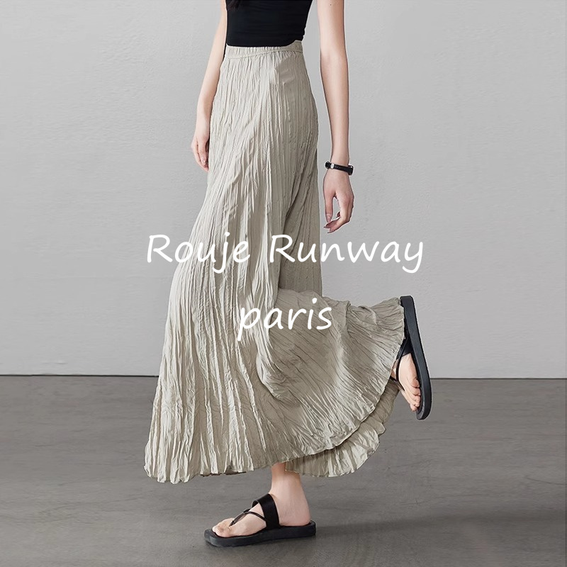 Rouje Runway Miyake-Style Pleated Skirt Women's Floor-Length Skirt Spring and Summer Hip-Covering Thin A-Line Skirt