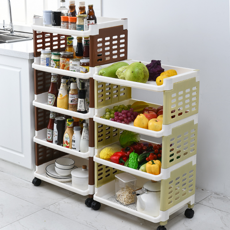 Kitchen shelf household large collection floor-type multi-layer storage basket fruit and vegetable vegetables basket