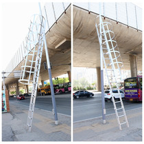 Dalian Hufeng Customized Aluminum Alloy Outdoor Cage Vertical Auxiliary Ladder High-altitude Vertical Belt Protective Ladder