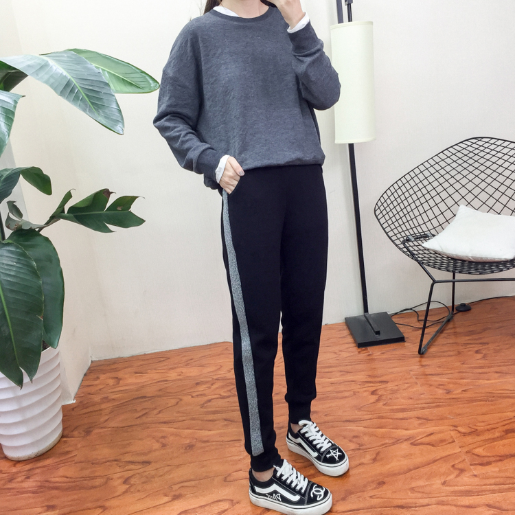 Quần nữ size lớn mùa thu và mùa đông mẫu MM béo cộng với phân bón để tăng 200 pounds phiên bản Hàn Quốc cộng với quần legging nhung mặc quần harem eo cao quần jean nữ