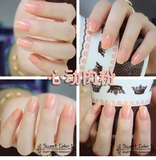 Màu sắc ngọt ngào Eco Nail Ba Lan Set Sức khỏe Kẹo Kẹo Frozen Trong suốt Màu nude Không độc hại Kéo dài - Sơn móng tay / Móng tay và móng chân