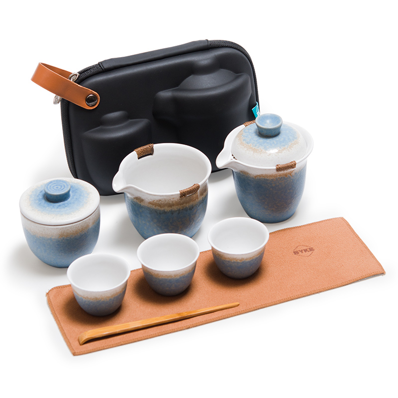 Encyclopedia Quick Cup One Pot Three Cup Japanese Travel Tea Set Portable Bag Outdoor Office Teapot Tea Cup