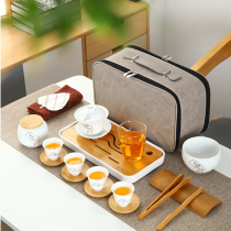 Tea artistes performing tea set with tea set portable minima drinking tea 3-only cover bowl Ceramic Travel Kung Fu Tea Set