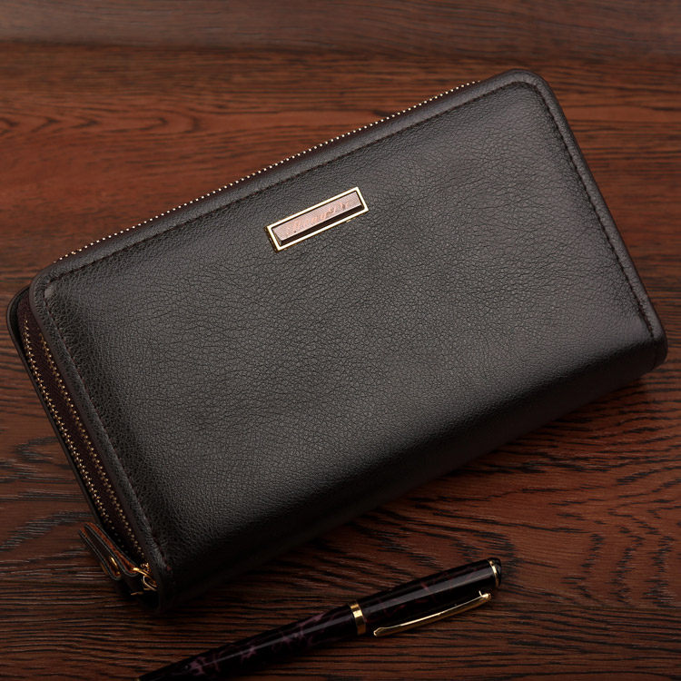 大号男士长款钱包男款商务手抓包双拉链大容量手拿包手机钱夹包邮