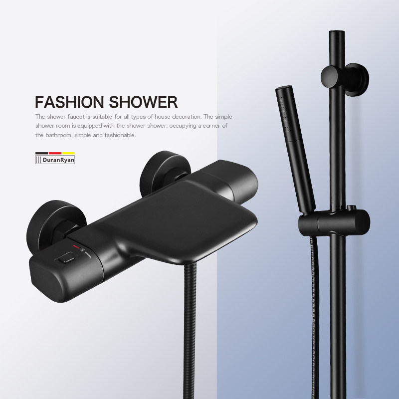 Dullarain waterfall type All-copper hot and cold thermostatic mixing valve faucet Surface mounted bathroom bathtub faucet Cylinder side type