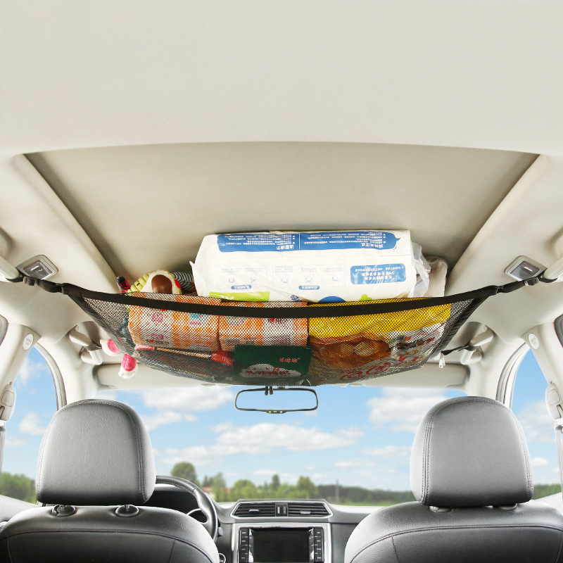 Car Mesh Hood Car Ceiling Collection Bag Onboard Storage Bag In-car Travel Placement Supplies-Taobao