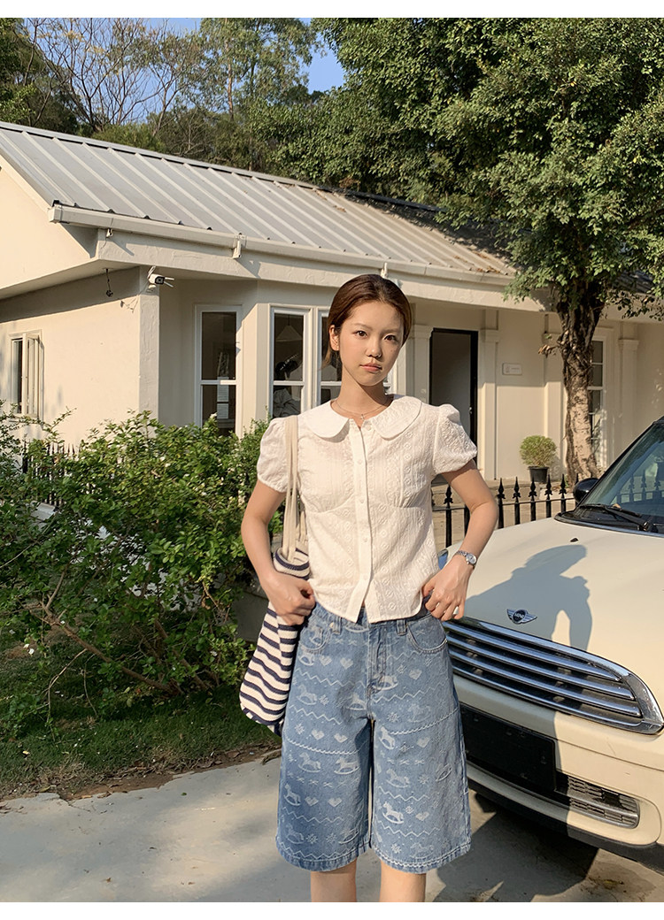 Tuuuh джинсовые шорты-капри женские весна-лето ретро широкие стройнящие повседневные брюки 2026 новинка