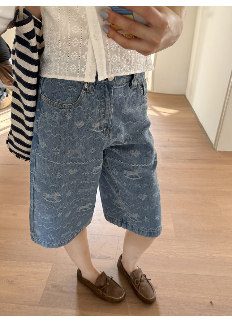 Tuuuh джинсовые шорты-капри женские весна-лето ретро широкие стройнящие повседневные брюки 2026 новинка