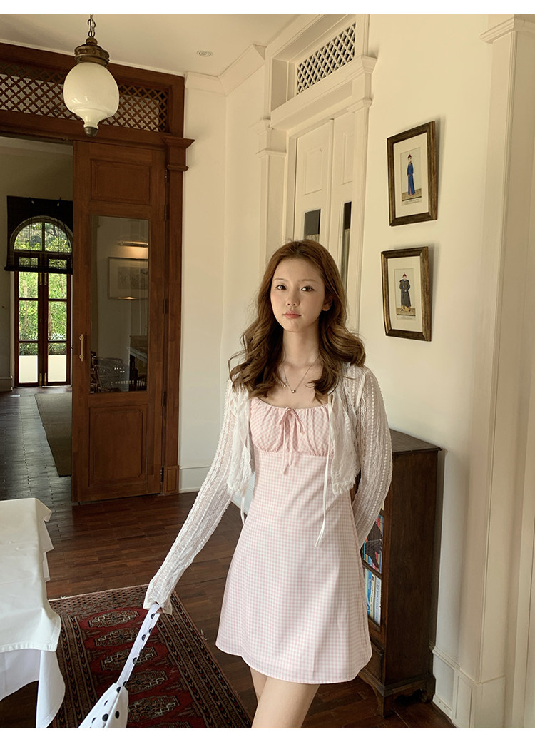 Tuuuh тонкий вязаный кардиган женский летний ажурный полупрозрачный короткий топ