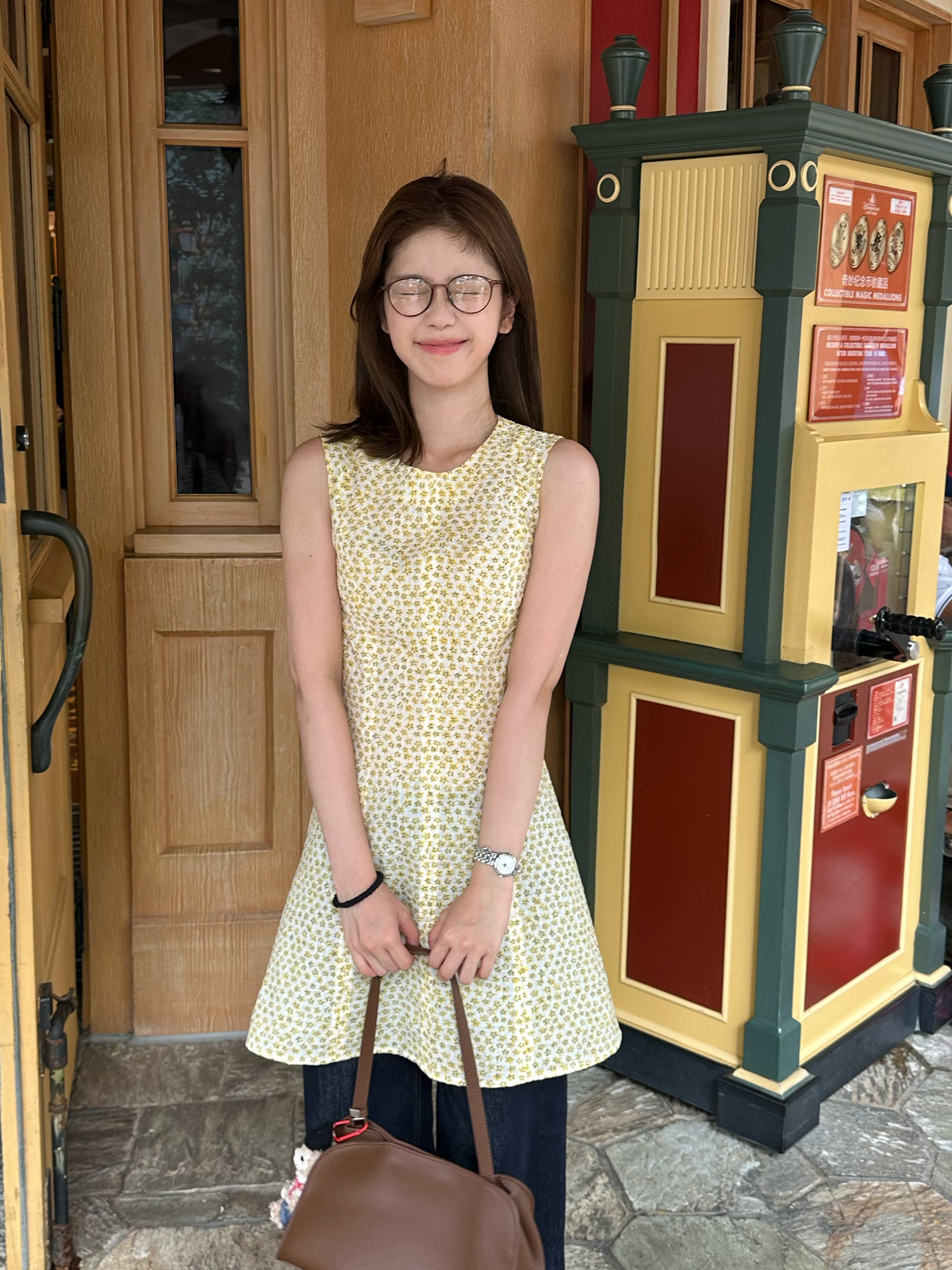 Tuuuh летнее платье-сарафан без рукавов с цветочным принтом в корейском стиле