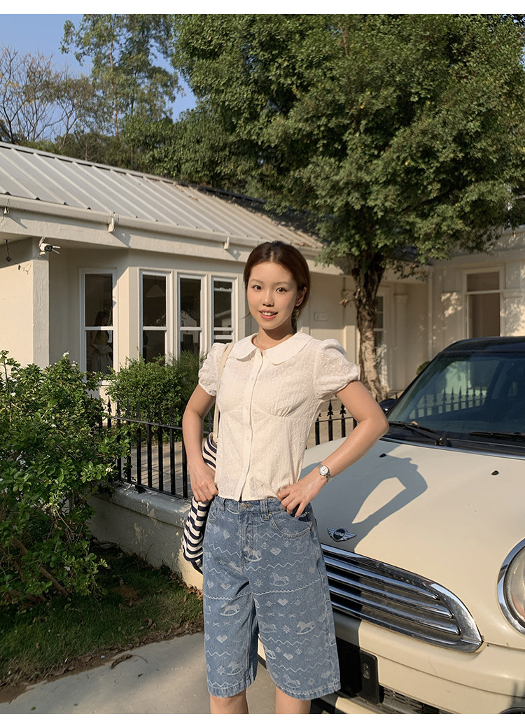 Tuuuh джинсовые шорты-капри женские весна-лето ретро широкие стройнящие повседневные брюки 2026 новинка