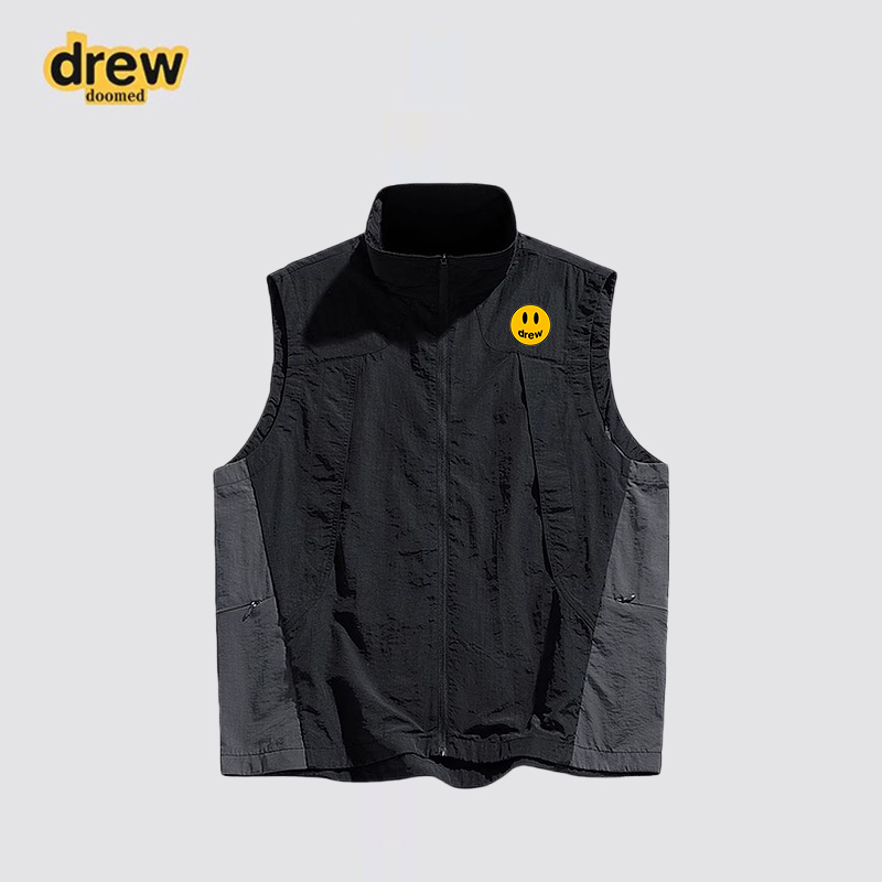 Drew House Doomed Smiley Face Functional Sleeveless Vest Outdoor Thin Couple Color-Block Tank Top