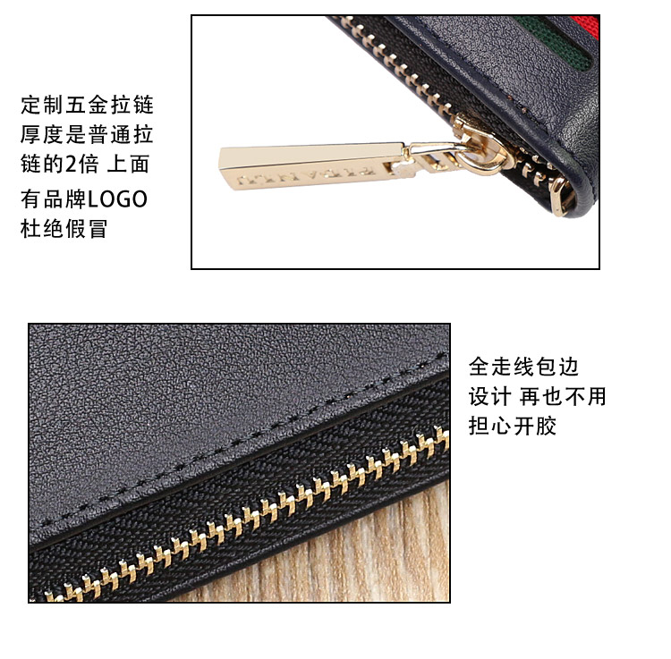 Thời trang nam Ví dài Tide Túi xách nam 8 Thẻ 3 Ví tiền giấy Tích hợp Dây kéo Coin Purse Ly hợp ví đựng thẻ