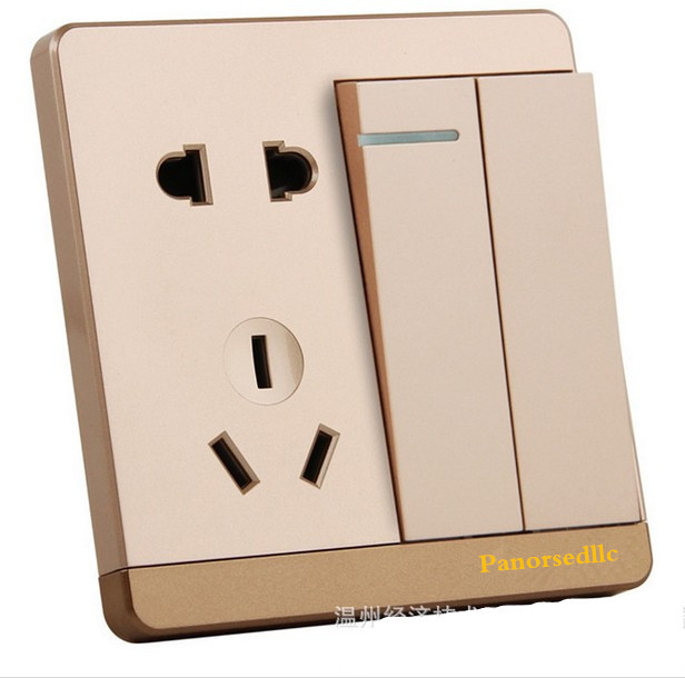 Eurofly 86 Type Concealed Switch Socket Panel Large Board Gold Dime Open Double Cut 5 5 Holes 23 Insert With Double Switch Double Cut