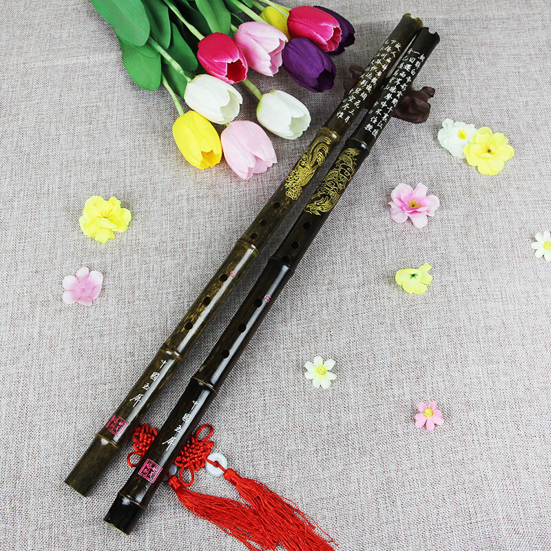 Purple Bamboo Short Xiao Beginner section Xiao instrumental adult 8 holes G F tuning professional flute beginner short flute instrument