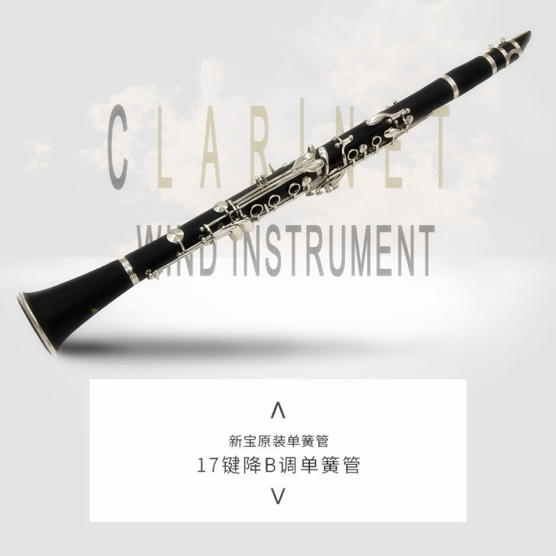 Clarinet instruments Early studies Black pipe Nickel plated keys Clarinet B-down treble pipe Western instruments