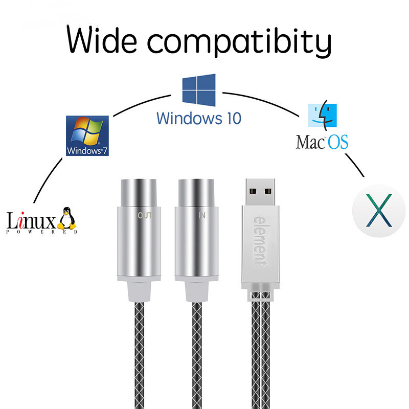 midi to USB cable electronic organ music editing line electronic drum MIDI cable