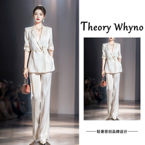 THEORY WHYNO Light luxury high-end new Chinese style national style suit suit for women summer acetate top professional suit