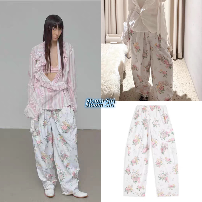 In Stock *Open Yy 26 Early Spring Collection Floral Print Fully Pleated Casual Pants Long Pants Cargo Pants In Stock *Open Yy 26 Early Spring Collection Floral Print Fully Pleated Casual Pants Long Pants Cargo Pants