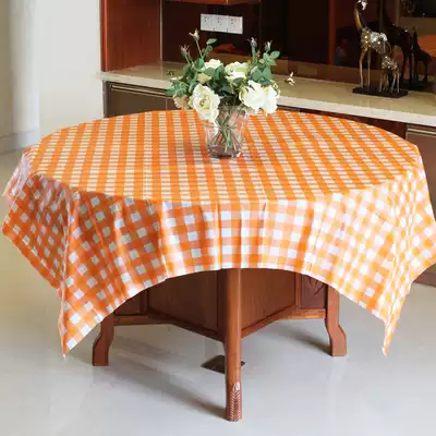 Thickened disposable tablecloth plastic Plaid tablecloth round table wedding home party rectangular transparent children's picnic
