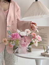 Oriental Home Acrylic Flower Basket Souvenir Portable Storage Home Gift Box Flower Arrangement Box Round L1