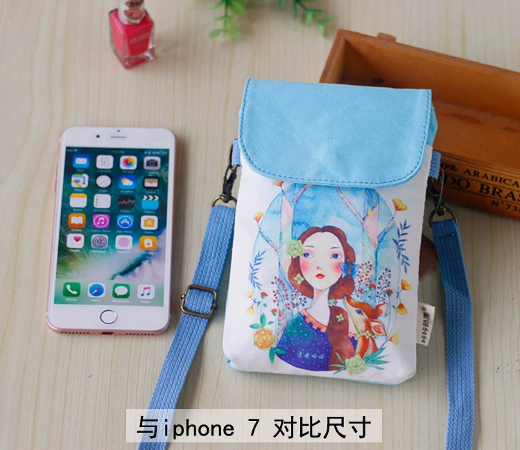 Túi đựng điện thoại di động nữ đeo chéo 2018 mới mini bag mùa hè vải đơn giản đa năng Túi đựng điện thoại di động treo cổ