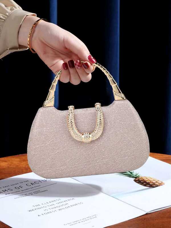 Fashionable and Elegant Evening Bag for Ladies, Single-Shoulder Evening Dress, Sparkling Korean-Style Diamond-Encrusted Clutch, Wallet, Handbag for Women's Banquet