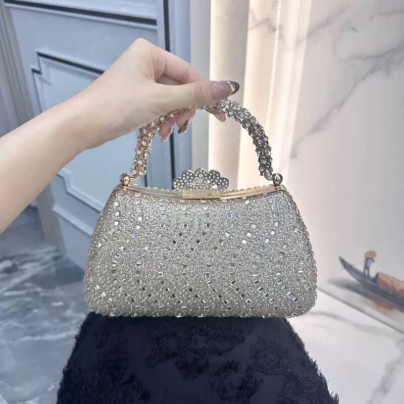 Diamond-Encrusted Handbag for Banquets, Evening Events, and Evening Wear, Rhinestone Bag for Women to Wear with Cheongsam, Evening Dress, Small Bag