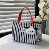 Шоппер, льняная сумка, тканевый мешок, в корейском стиле