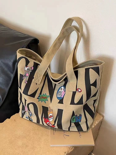 Вместительный и большой шоппер, сумка на одно плечо для отдыха, льняная сумка, коллекция 2023