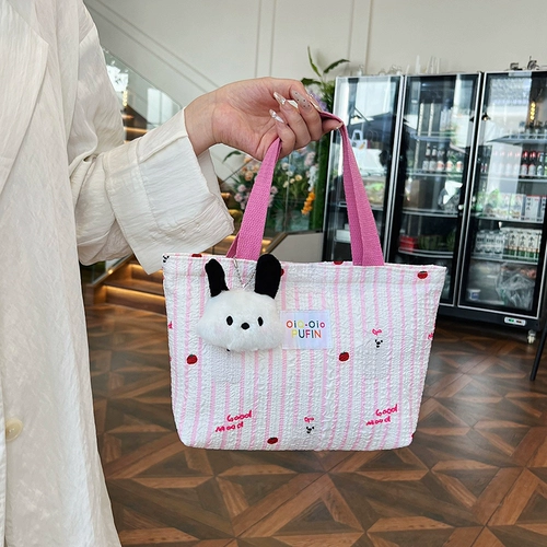 Шоппер, льняная сумка, тканевый мешок, в корейском стиле