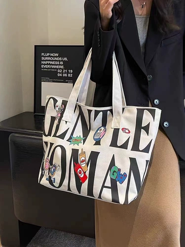 Вместительный и большой шоппер, сумка на одно плечо для отдыха, льняная сумка, коллекция 2023