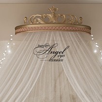 European solid wood crown American solid wood carved princess room bedroom bedside decoration bed crown KTV hotel bed curtain frame