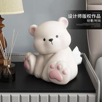 Cream style creative bear practical napkin storage box tissue box light luxury living room household paper box coffee table wine cabinet