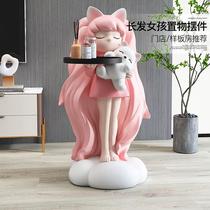 Large girls living room floor-standing ornaments home accessories TV cabinet sofa next to the porch sculpture moving to new home gift