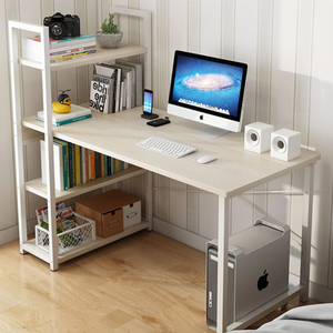 电脑书桌书架组合一体台式桌办公桌