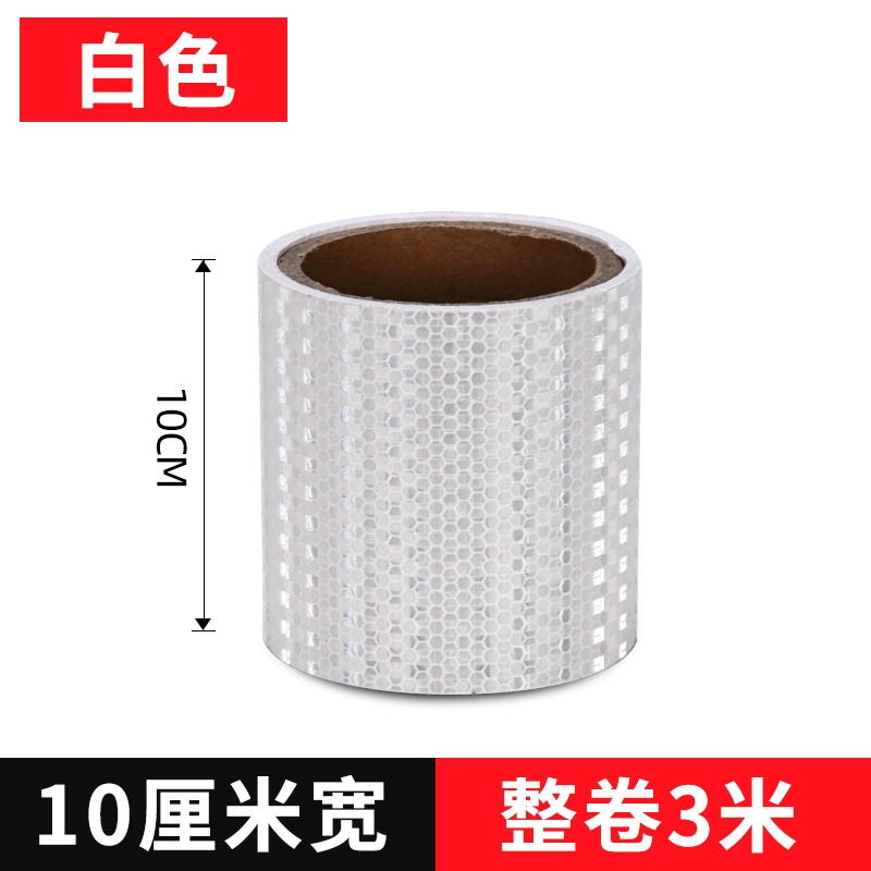 Nhãn dán phản quang 10 cm xe Nhãn dán dải phản quang 20 cm trắng phim phản chiếu chống va chạm dấu hiệu cảnh báo nhãn dán phát sáng băng hình dán xe oto đẹp decal xe hơi 