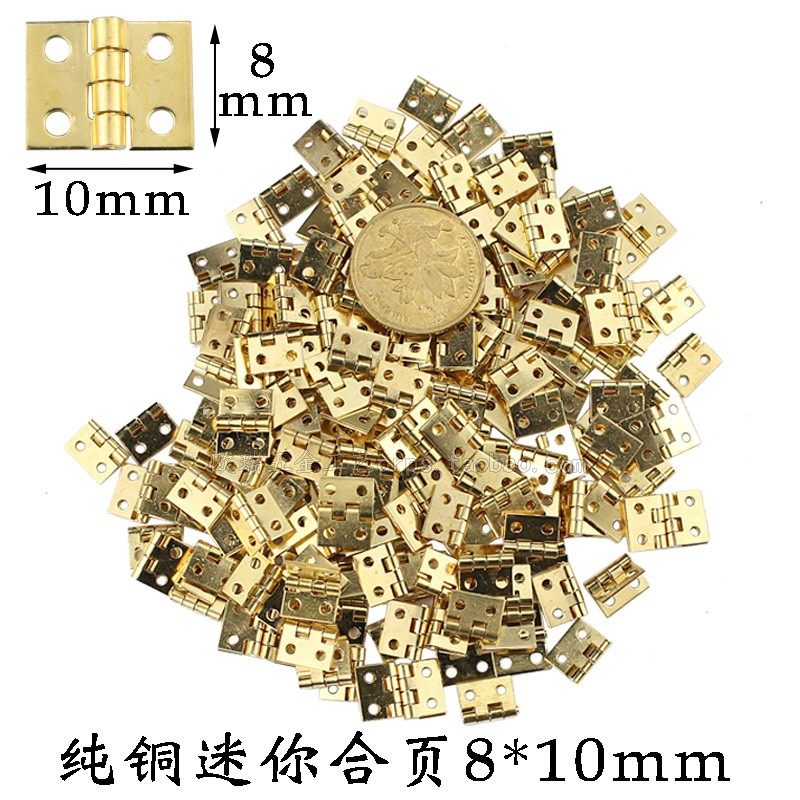 2 points mini hinge mini small hinge pocket flat hinge pure copper DIY walnut house model gift box folding