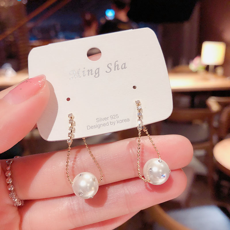 South Korea Fashion Design Sensation A Pair Of Pearl Earrings 2022 New Wave Personality 100 Hitch Silver Needle Ear Nail Woman-Taobao
