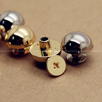 Bag screwleather leather screwbag semi-round handbag package accessories bag mushroom nail bag mushroom nail