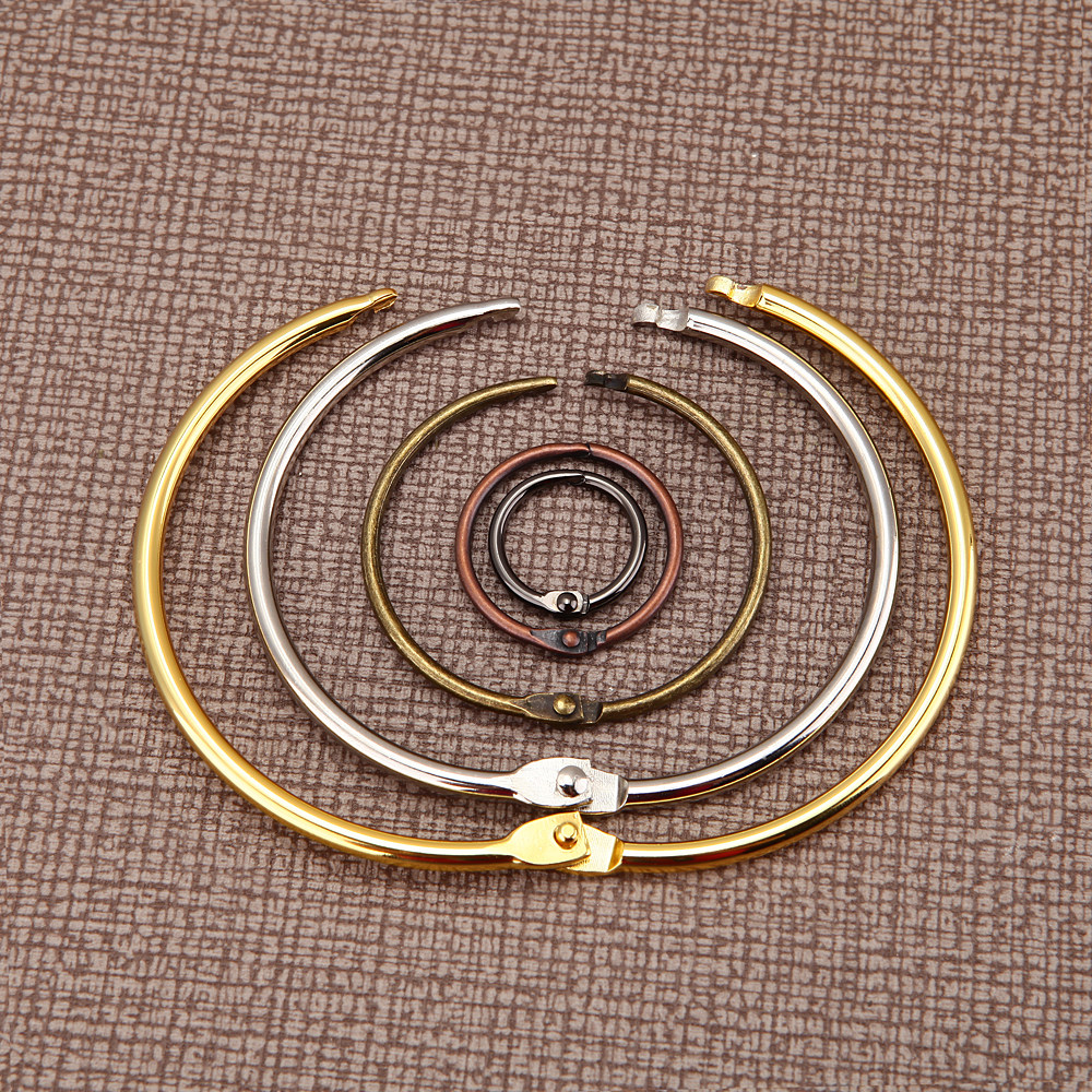 Gold desk calendar calendar photo album data opening ring metal binder iron ring binding ring binding clip accessories circle