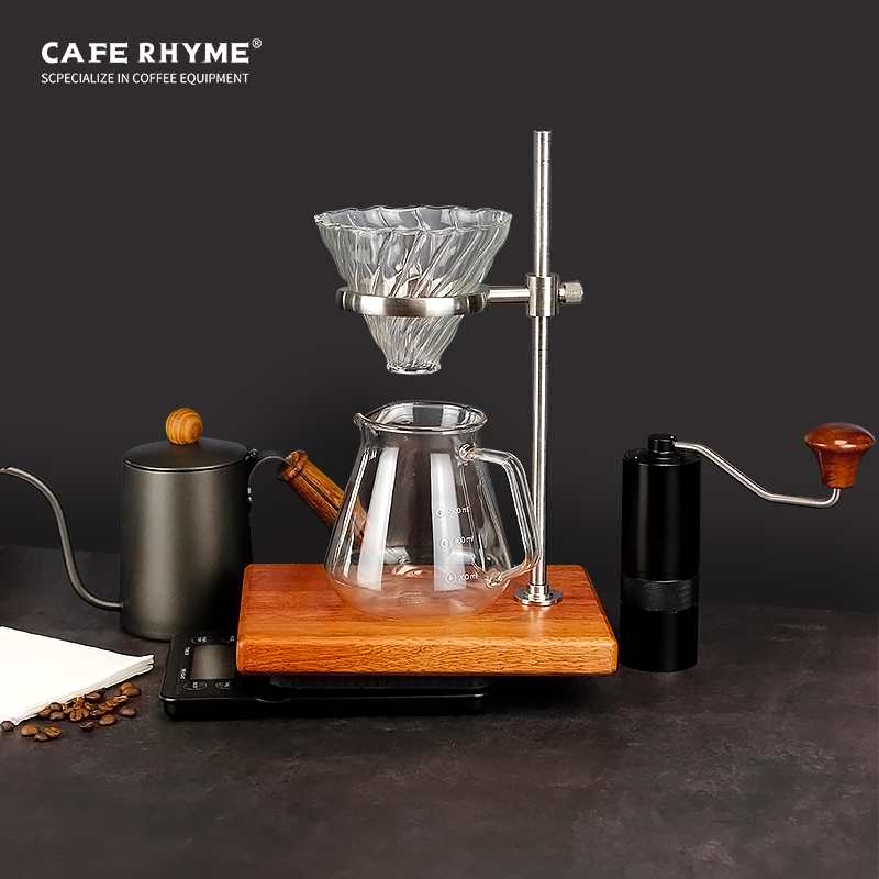 Hand-made coffee holder drip-type hand-made coffee pot set pure copper bracket adjustable height filter cup hand-made pot