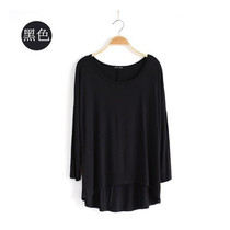 Shi Peiyi new modern dance suit female adult loose mid-sleeve modal round neck practice suit long-sleeved dance top