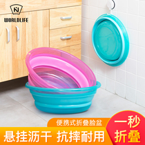 Japan Home Folding Basin Portable travel Dormitory Multifunction Water Basin Wash Basin Wash Basin Washing tub Laundry tub