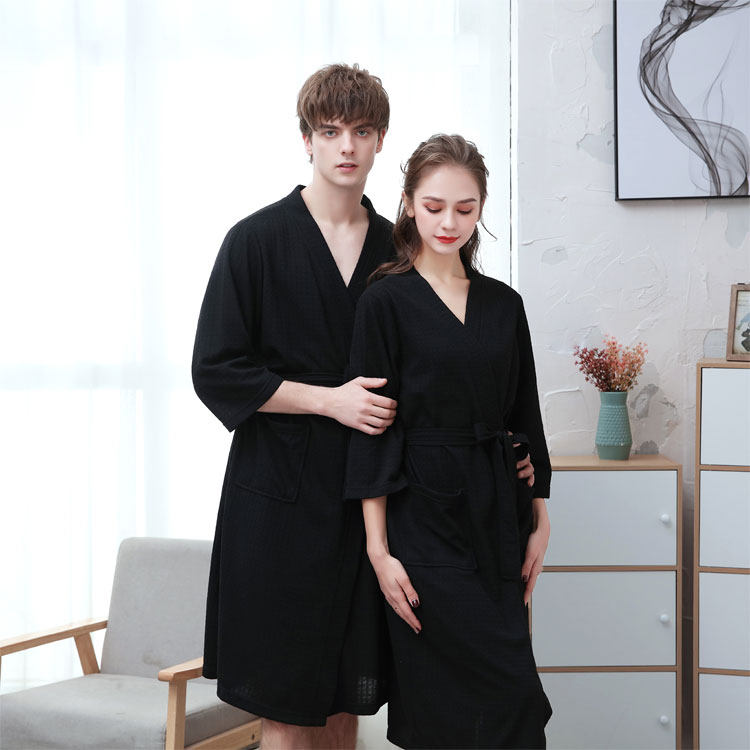 Summer thin style Huafg bathrobe women lovers sleeping robes men's hotel beauty salon water absorbing bathrobes swimming bathrobes